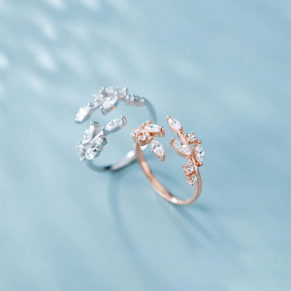 Delicate Leaves Ring Rings