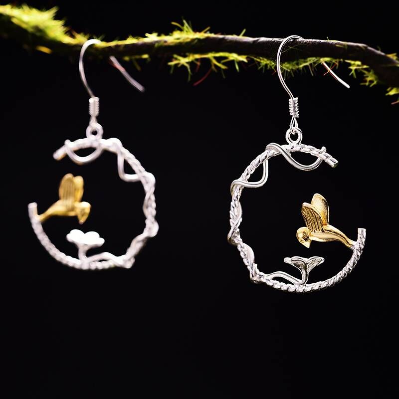 DAINTY BIRD DANGLE EARRINGS Earrings Bird Whispers