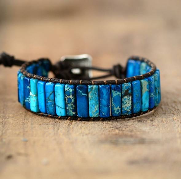 Vibrant Cerulean Jasper Bracelet