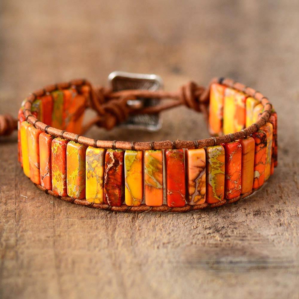 Bohemian Fiery Jasper Bracelet display