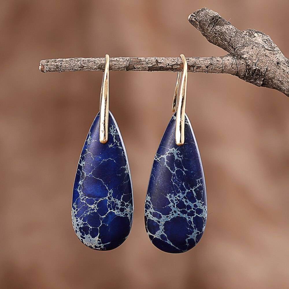 Twilight Imperial Jasper Teardrop Earrings