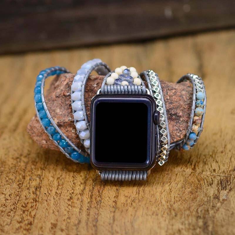 Handmade Beaded Watch Strap Emperor Stone 5 Wrap Bracelet Apple Watch Jewelry Band Wholesale & Dropshipping Apple Watch Straps